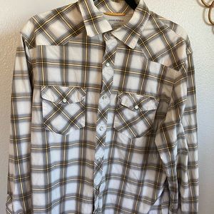 Banana Republic Western Shirt, Large, Pearl Button